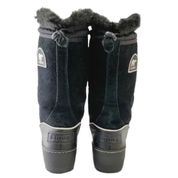 Sorel Tivoli III High Black Suede Leather Mid-Calf Lace Up Winter Snow Boots - Picture 8 of 14